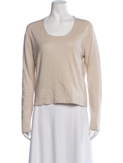 Pre-owned Max Mara Silk Crew Neck Sweater In Neutrals