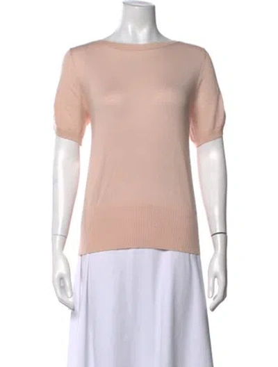 Pre-owned Max Mara Silk Crew Neck Sweater In Pink
