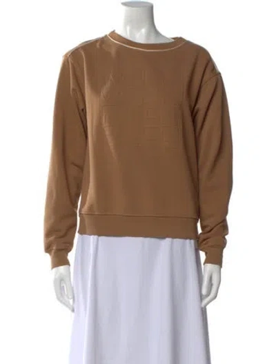 Pre-owned Max Mara Silk Crew Neck Sweatshirt In Brown