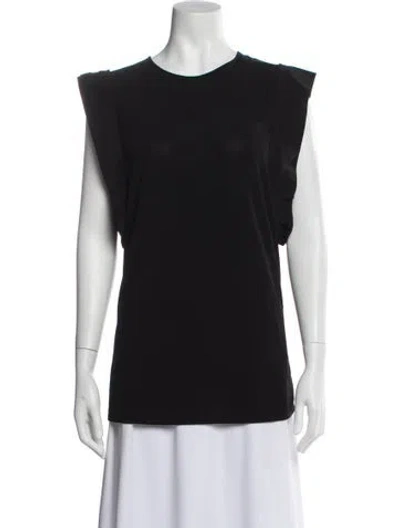 Pre-owned Max Mara Silk Crew Neck Top In Black