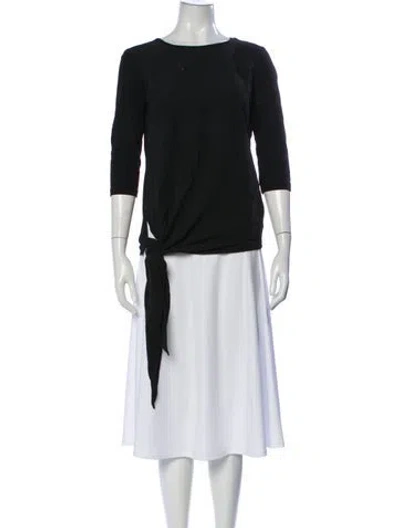 Pre-owned Max Mara Silk Crew Neck Top In Black