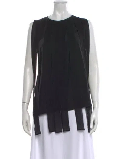 Pre-owned Max Mara Silk Crew Neck Top In Black