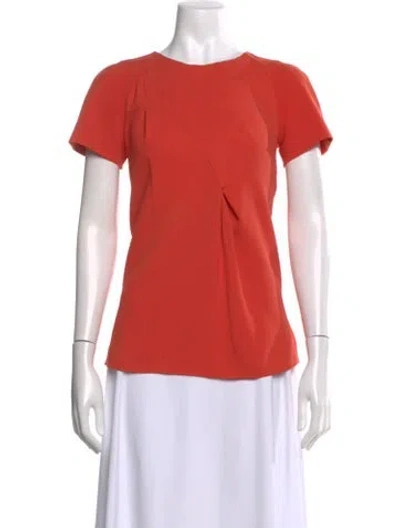 Pre-owned Max Mara Silk Crew Neck Top In Orange