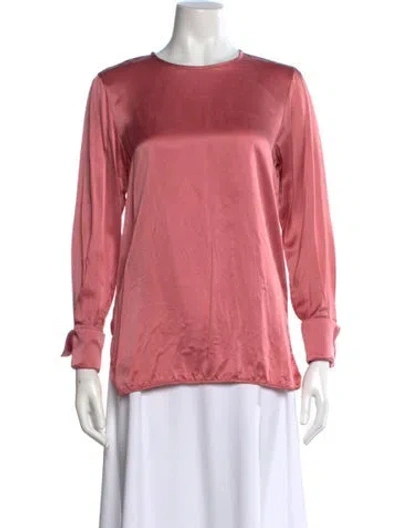 Pre-owned Max Mara Silk Crew Neck Top In Pink