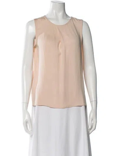 Pre-owned Max Mara Silk Crew Neck Top In White