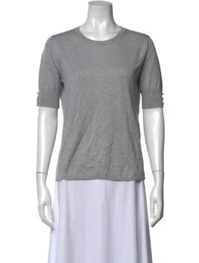 Pre-owned Max Mara Silk Crew Neck T-shirt In Gray