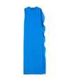 Max Mara Pianoforte Light Blue Flowy Silk Dress Women In Blue