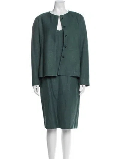 Pre-owned Max Mara Silk Dress Set In Green