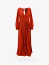 Max Mara Silk Dress With Cut-out Detail On The Back In Orange