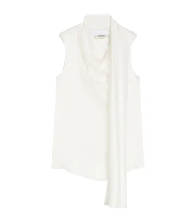 Max Mara Silk Dry Blouse In White