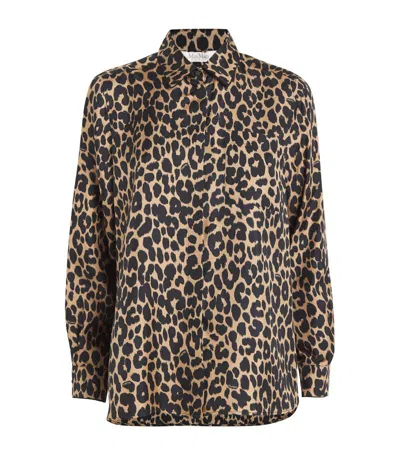 Max Mara Etna Leopard-print Silk Shirt In Multi