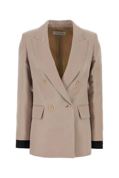 Max Mara Silk Felt Blazer In Pink