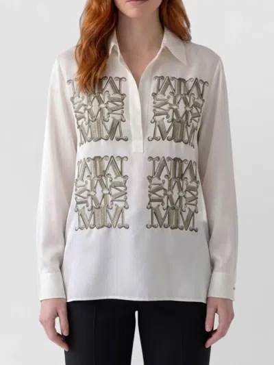 Max Mara Silk Filtro Shirt Twill Print In Multi