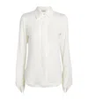 Max Mara Silk Flared-cuff Shirt In Ivory