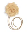 Max Mara Silk Floral Brooch In White
