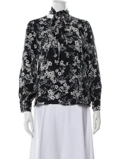 Pre-owned Max Mara Silk Floral Print Blouse In Multicolor