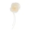 Max Mara Silk Flower Brooch In Yellow
