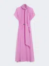 Max Mara Silk Georgette Dress In Pink