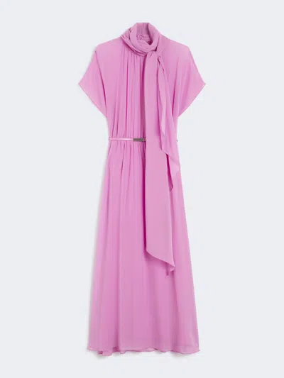 Max Mara Silk Georgette Dress In Pink