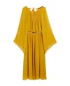 Max Mara Silk Georgette Dress In Yellow