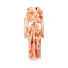 Max Mara Silk Georgette Midi Dress In Multicolor