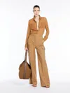 Max Mara Silk Georgette Shirt In Clay