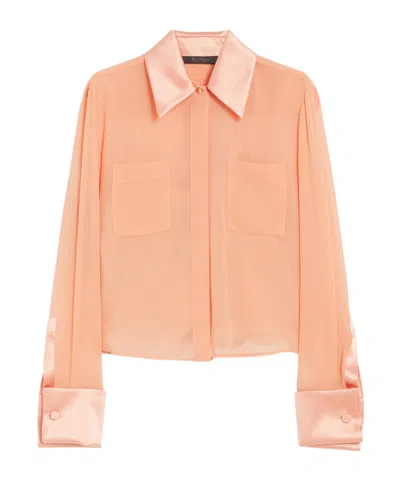 Max Mara Silk Georgette Shirt In Rose Gold