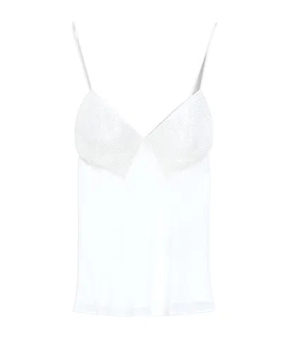 Max Mara Silk Georgette Top In White