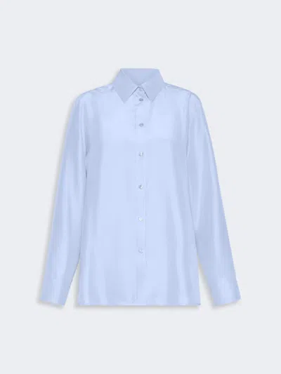 Max Mara Silk Habotai Shirt In Blue