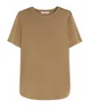 Max Mara Silk Interlock T-shirt In Tobacco Color