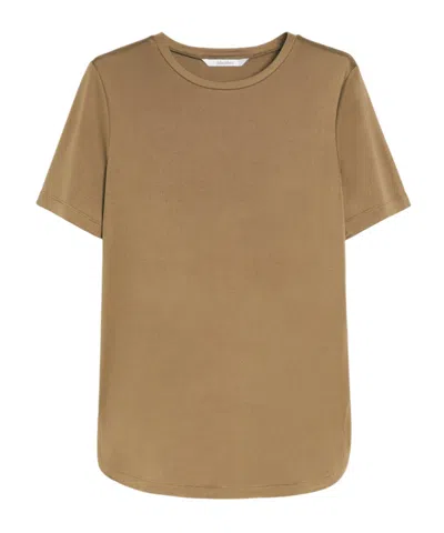 Max Mara Silk Interlock T-shirt In Beige