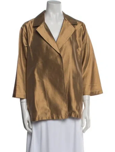 Pre-owned Max Mara Silk Jacket In Brown