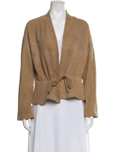 Pre-owned Max Mara Silk Jacket In Brown