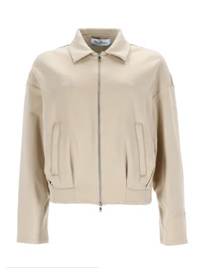 Max Mara Silk Jacket In Neutral