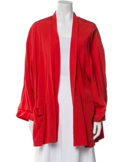 Pre-owned Max Mara Silk Jacket In Orange