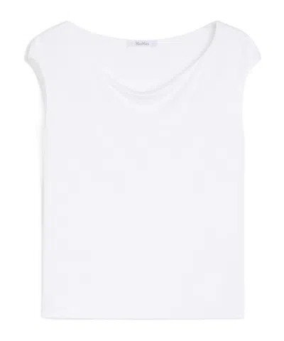 Max Mara Silk Jersey Top In Yellow