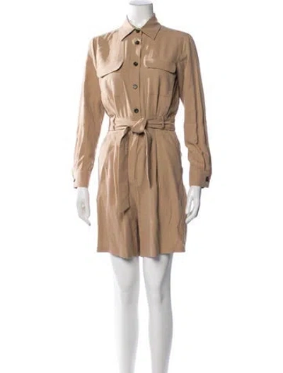 Pre-owned Max Mara Silk Jumpsuit In Brown