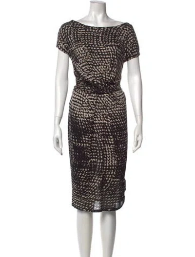Pre-owned Max Mara Silk Knee-length Dress In Black