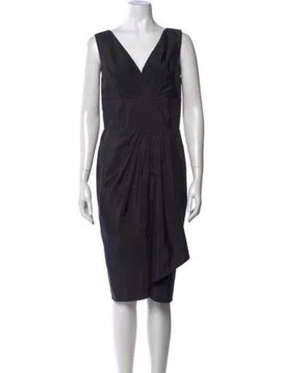 Pre-owned Max Mara Silk Knee-length Dress In Black