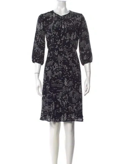 Pre-owned Max Mara Silk Knee-length Dress In Black