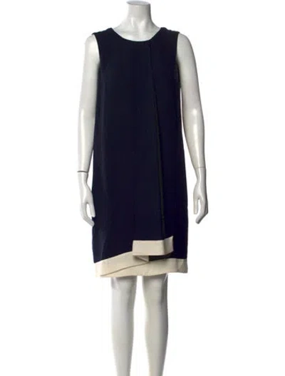 Pre-owned Max Mara Silk Knee-length Dress In Black/white