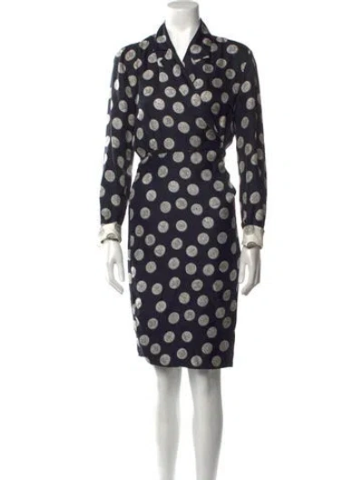 Pre-owned Max Mara Silk Knee-length Dress In Blue