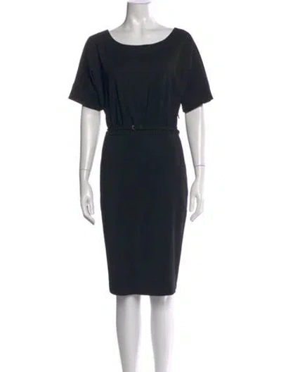 Pre-owned Max Mara Silk Knee-length Dress In Blue
