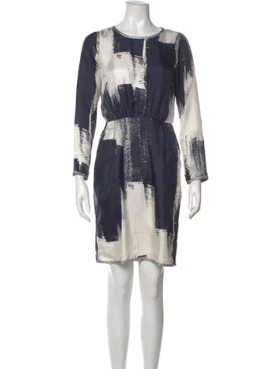 Pre-owned Max Mara Silk Knee-length Dress In Blue
