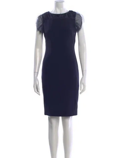 Pre-owned Max Mara Silk Knee-length Dress In Blue