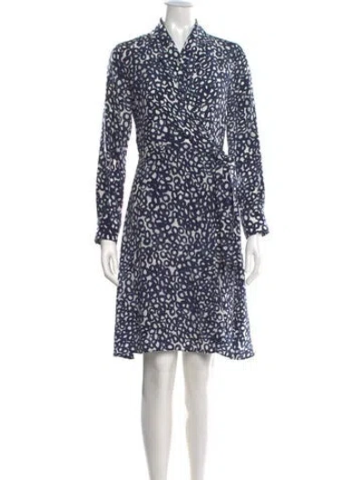 Pre-owned Max Mara Silk Knee-length Dress In Blue