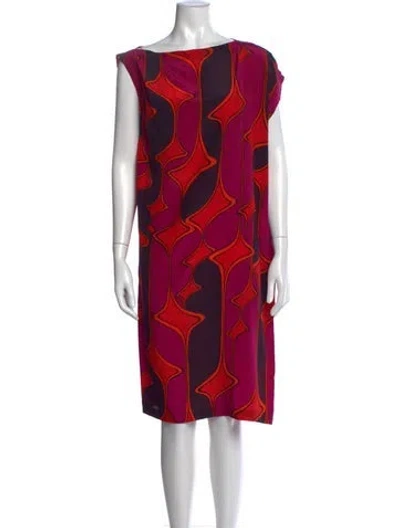 Pre-owned Max Mara Silk Knee-length Dress In Pink