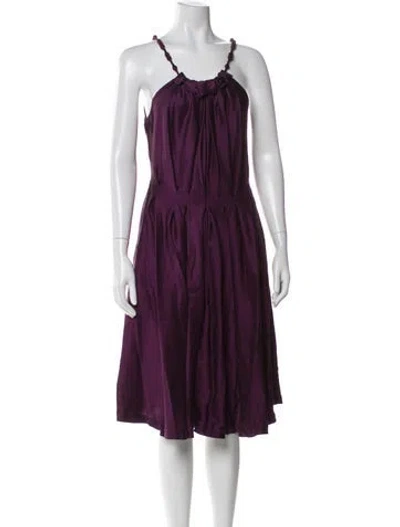 Pre-owned Max Mara Silk Knee-length Dress In Purple