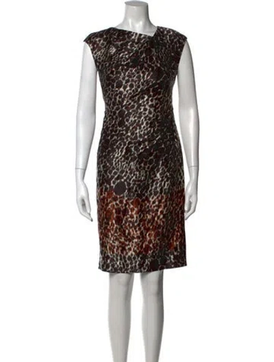 Pre-owned Max Mara Silk Knee-length Dress W/ Tags In Black