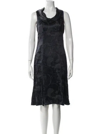 Pre-owned Max Mara Silk Knee-length Dress W/ Tags In Blue
